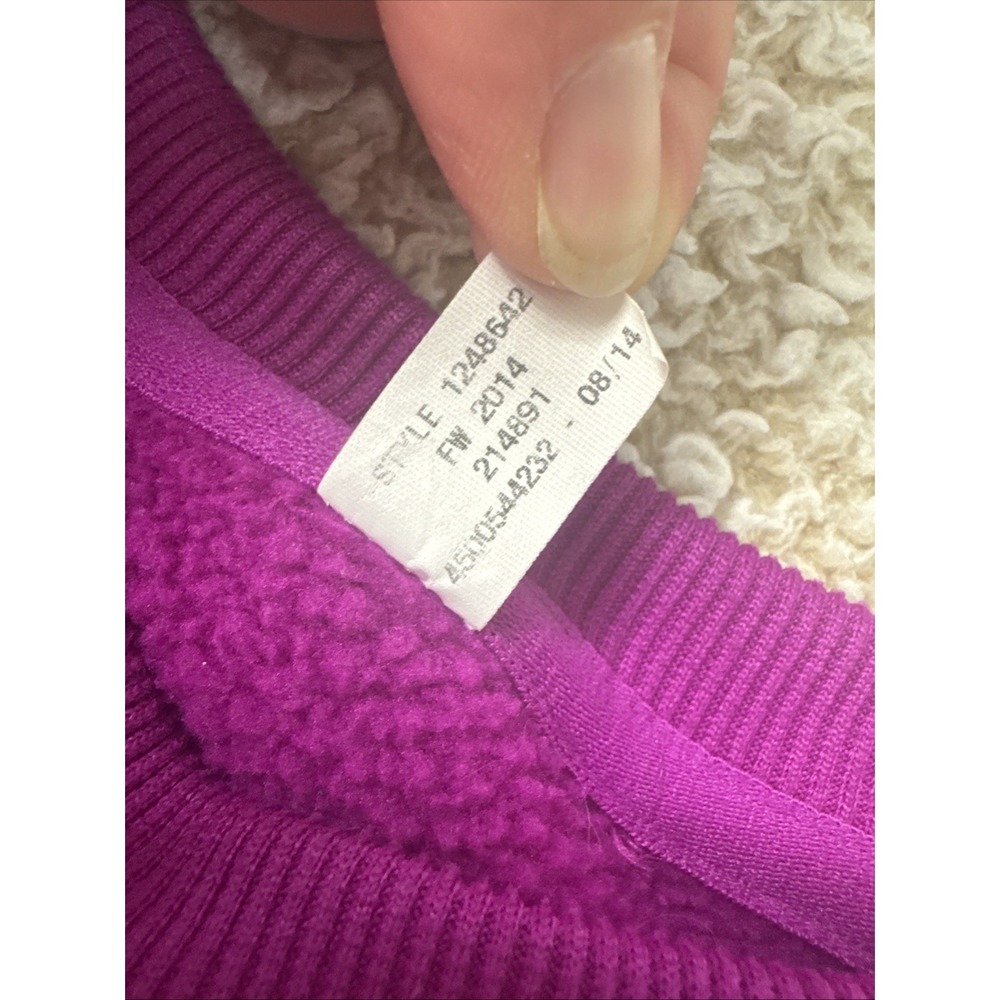 Under Armour Sweater Womens L Crew Neck L/S Pink Softshell Big Logo Kangaroo - Picture 7 of 11